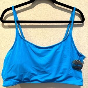 Decree Women's 2x Bikini Swim Top NWT blue w adjustable straps unworn